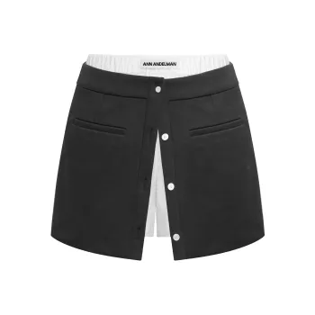 ANN ANDELMAN Casual Short Skirts Women's Dark Gray