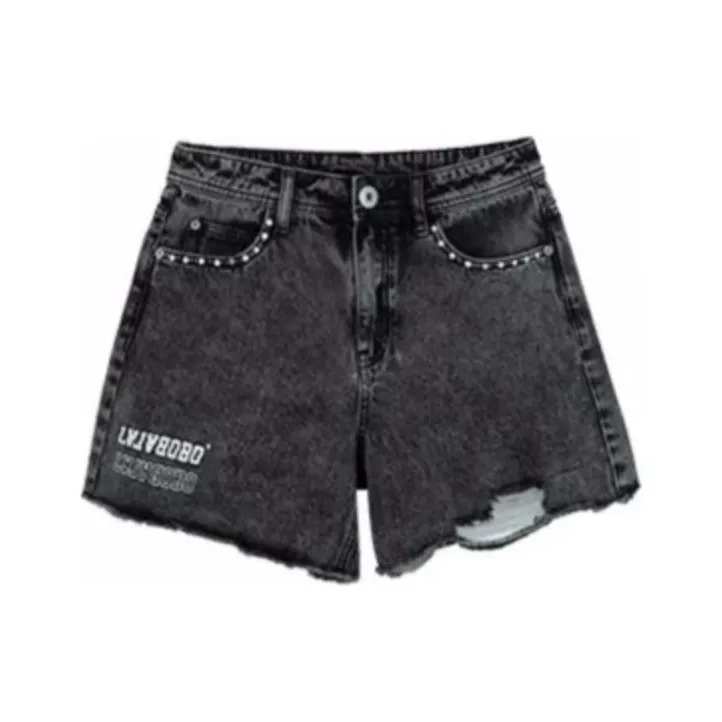 LALABOBO Denim Shorts Women's Black-0