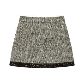 PEACEBIRD Casual Short Skirts Women's Brown
