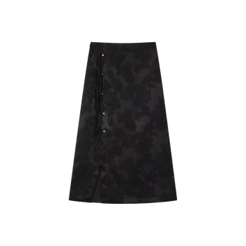 IHIMI Casual Long Skirt Women's Black