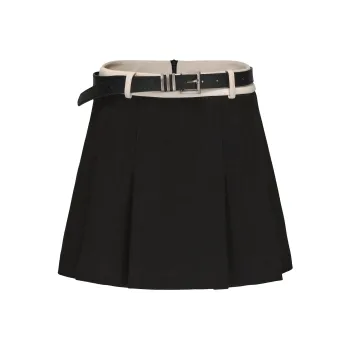CHIWAWAMEME Casual Short Skirts Women's Black & White