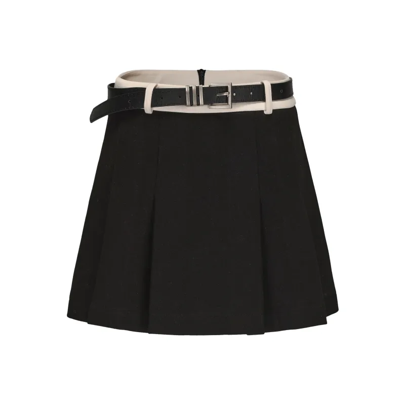 CHIWAWAMEME Casual Short Skirts Women's Black & White-0