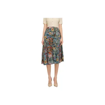JZ. ANNAKRO Casual Long Skirt Women's Flower Lake Blue