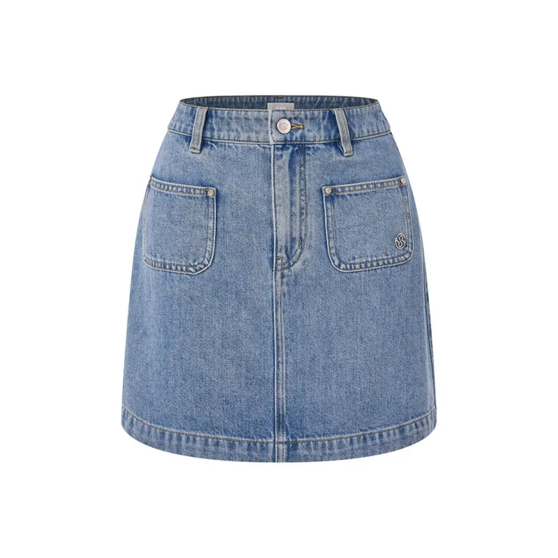 RARE Denim Short Skirts Women's Blue-0