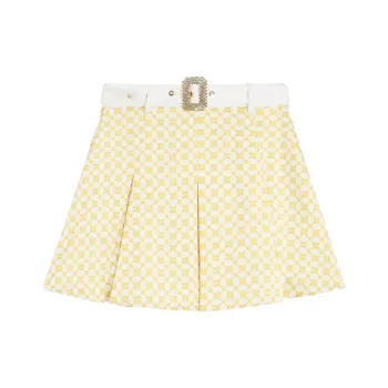 Bebe Casual Short Skirts Women's White Yellow