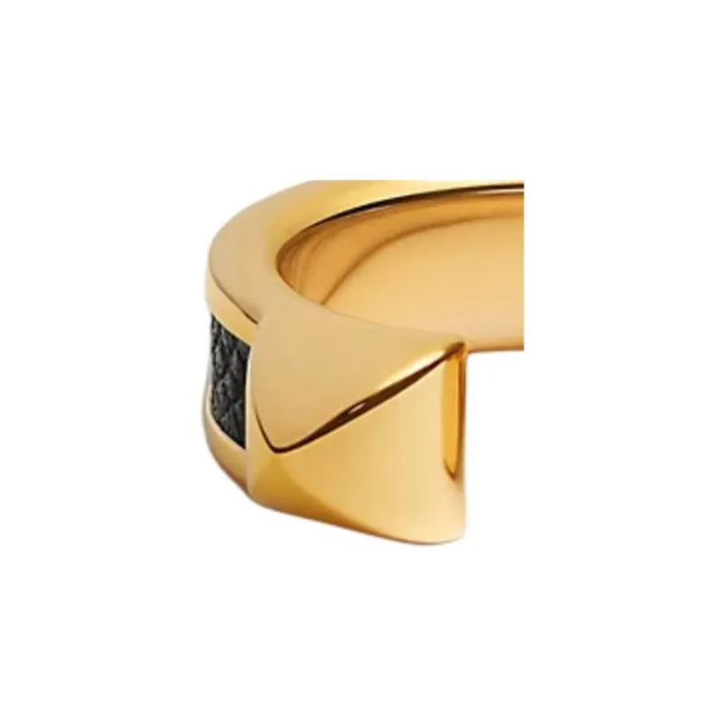 HERMES Calfskin Rings Women's Black-1