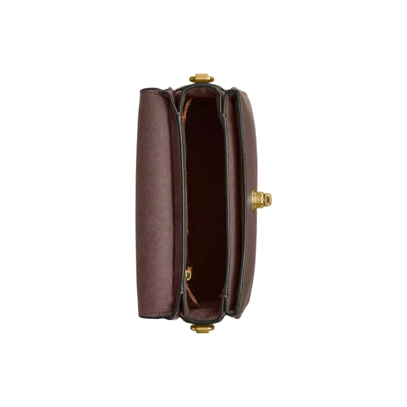 COACH Cassie Leather One Shoulder Handbag Small Size Women's Dark Stone Color-3