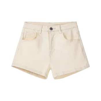 Wen Shan Denim Shorts Women's Apricot