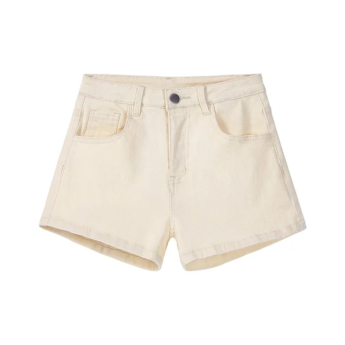 Wen Shan Denim Shorts Women's Apricot-0
