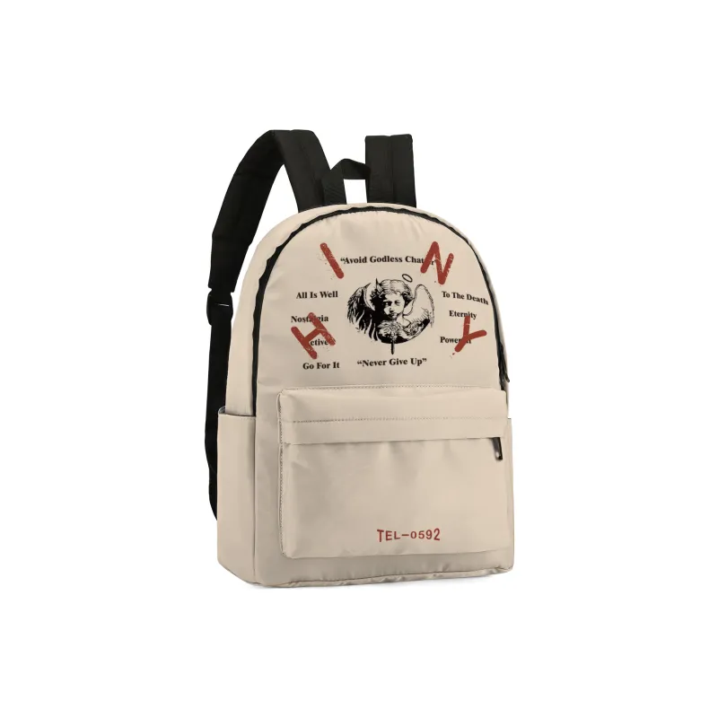 HINY Polyester 13 Inch Laptop Bag Backpack For Students Regular Unisex White-2