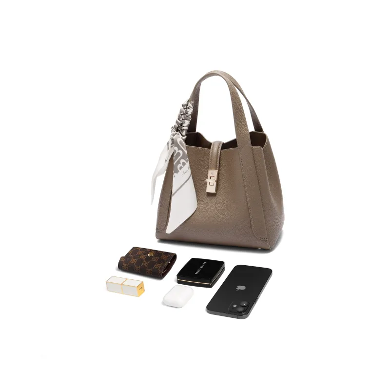BELLE Cow Leather Handbag Medium Size Women's-4