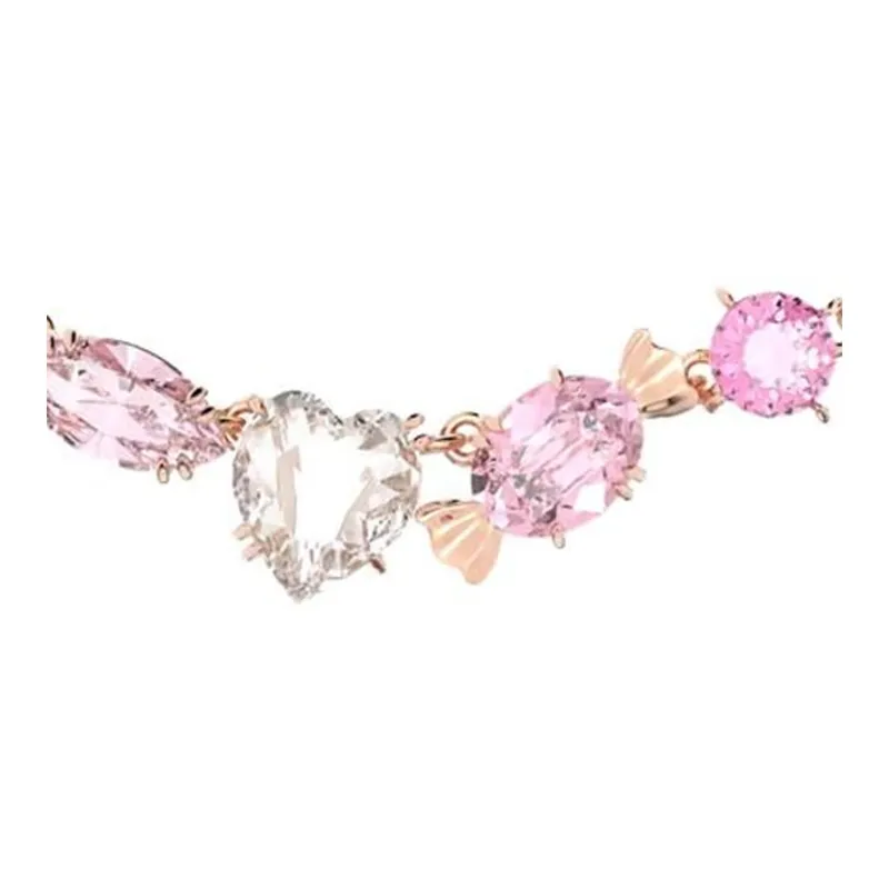 Swarovski Gema 520 Rose Gold Tone Plated Necklaces Women's Pink-4