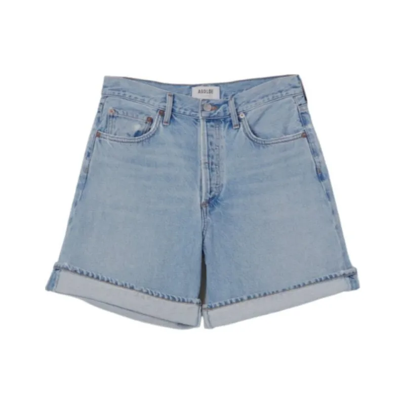 AGOLDE Dame High waisted Denim Shorts-0