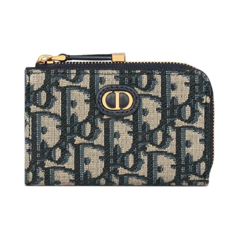 DIOR 30 Montaigne Cotton Card Holder Women's Brown-0