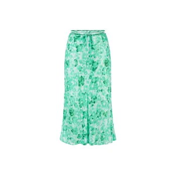 MOCO Casual Long Skirts Women's Green White Mixed Color