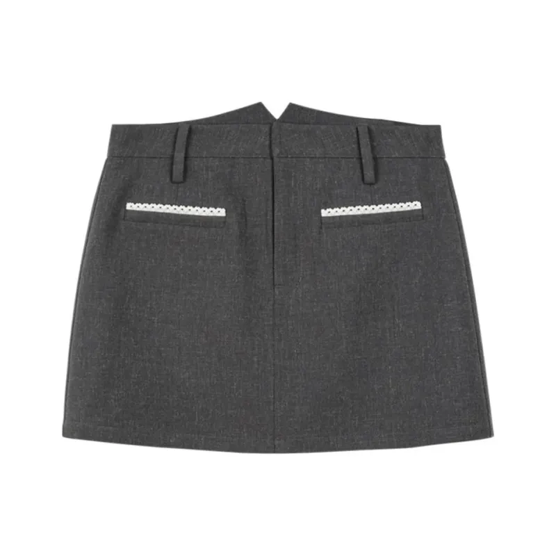 Omont Casual Short Skirts Women's Dark Heather Gray-0