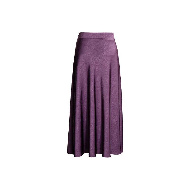 ROEYSHOUSE Casual Long Skirts Women's Dark Purple-0
