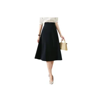 Late White Casual Long Skirts Women's Blue