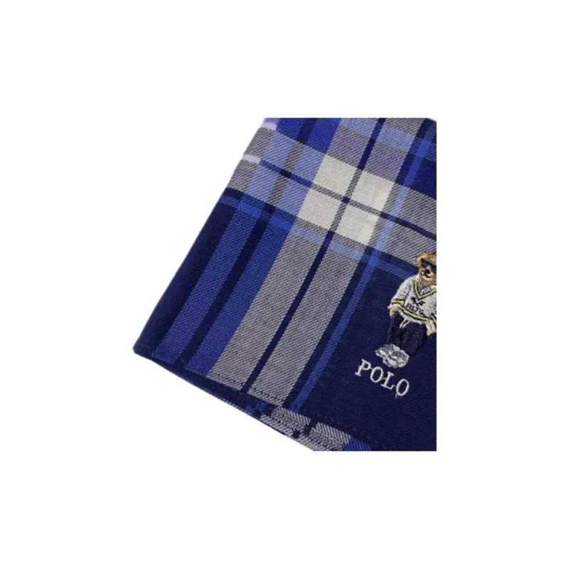 Polo Ralph Lauren 100% Cotton Silk Scarves Unisex Blue-2