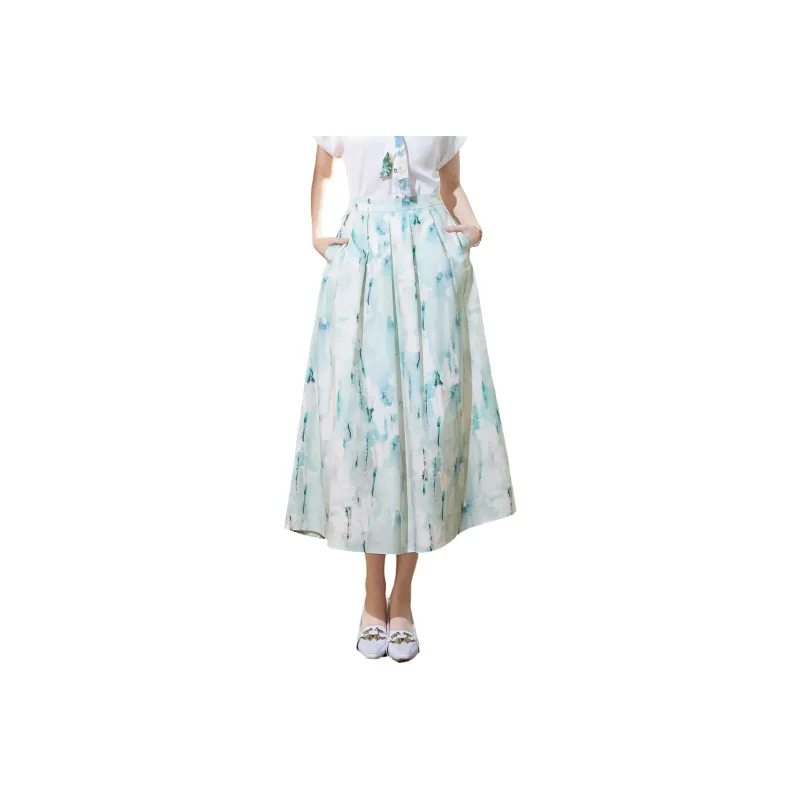SMEN Casual Long Skirts Women's Multicolor-0