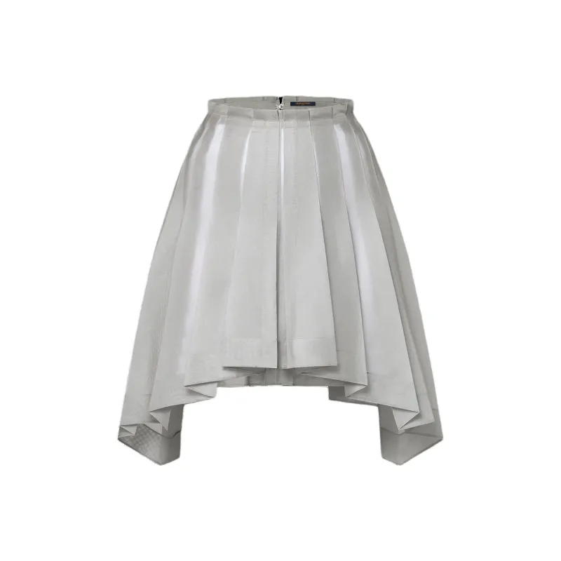 LOUIS VUITTON Asymmetrical Box Pleat Gauze Skirt-0