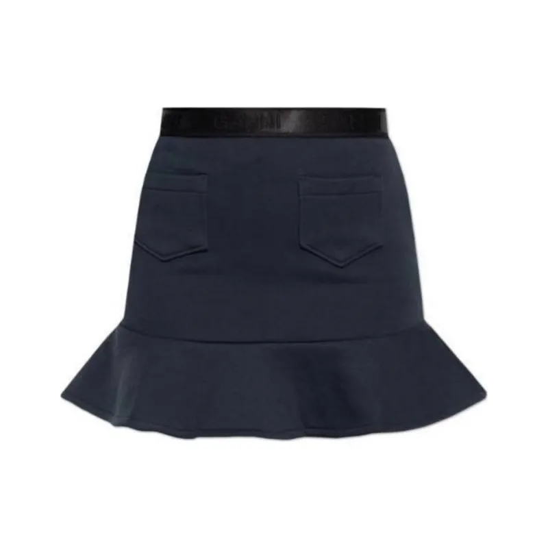 GANNI Elastic Waistband Mini Skirt-0