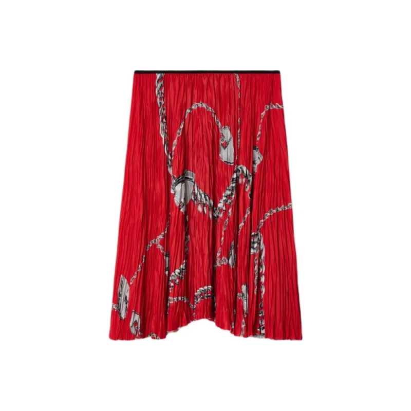 Burberry Chain-print Pleated Miniskirt-0