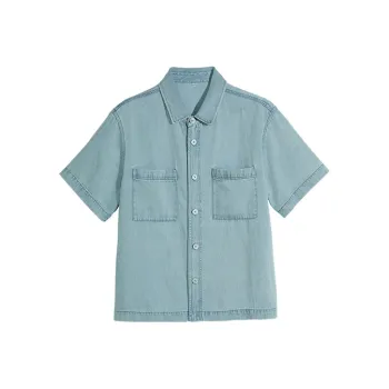 Osens Shirts Men Washed Blue