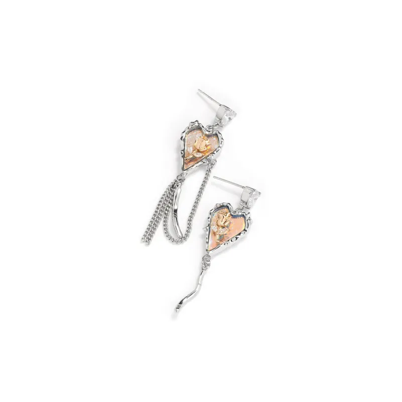 KING OF BLING Alloy Resin Zircon Earrings Women's-1