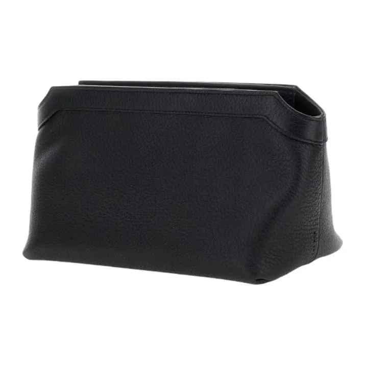 THE ROW Coarse Grain Leather Wallet Women's Black-1