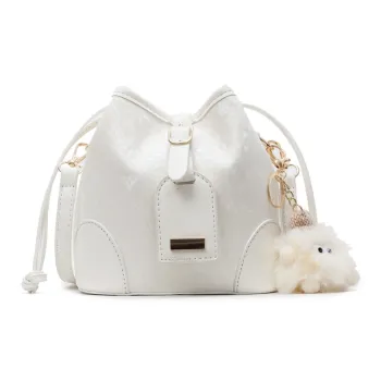 TOUTSEUL YOLO PU Shoulder Bag Women's Ecru/Silver/Black/Blue/Pink