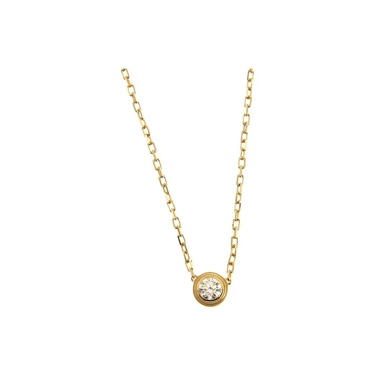 Cartier 2010s 18K Yellow Gold Sm D'Amour Diamond Necklace-1