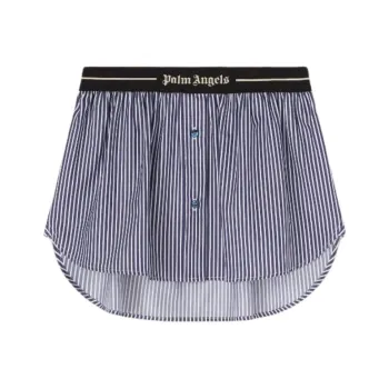 PALM ANGELS Classic Logo Striped Shorts 'Navy Blue'