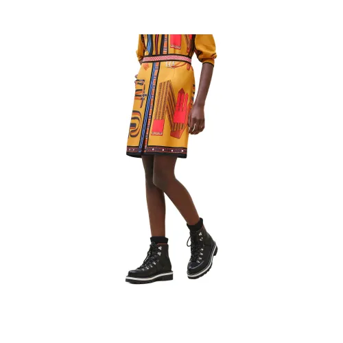 HERMES Casual Short Skirts Women's Yellow