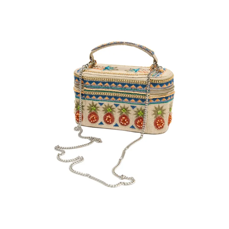ZARA Cotton One Shoulder Handbag Mini Women's Multicolor-1