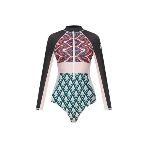SISII LEE One Piece Swimsuits Women's Geometric Patchwork