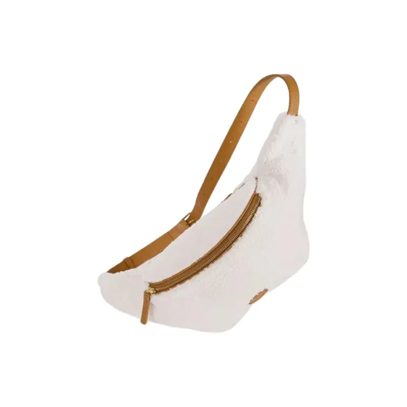 Nat & Nin Recycled Polyester Fanny Pack Women's White & Brown-1