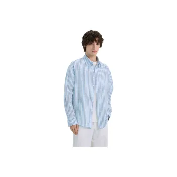 WILD LEADER Shirts Men Blue White Stripes[CW51585A32]