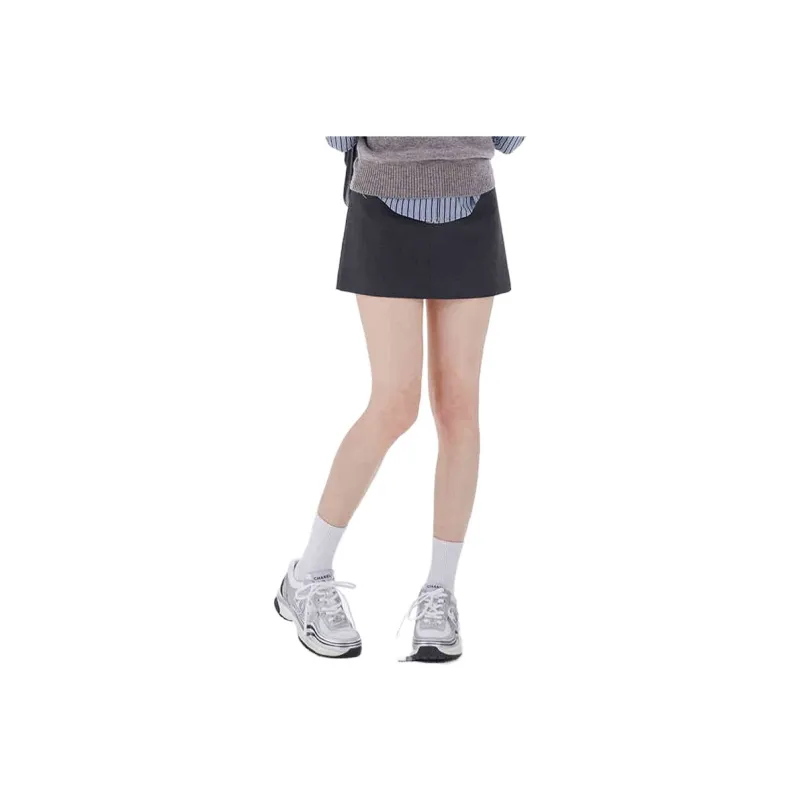 DEAR DEER PUFF Casual Short Skirts Women's Gray Black-0