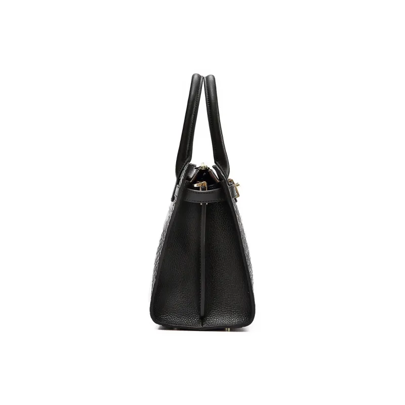 ROBERTA DI CAMERINO Cow Leather With Synthetic Leather Handbag Women's Black-3
