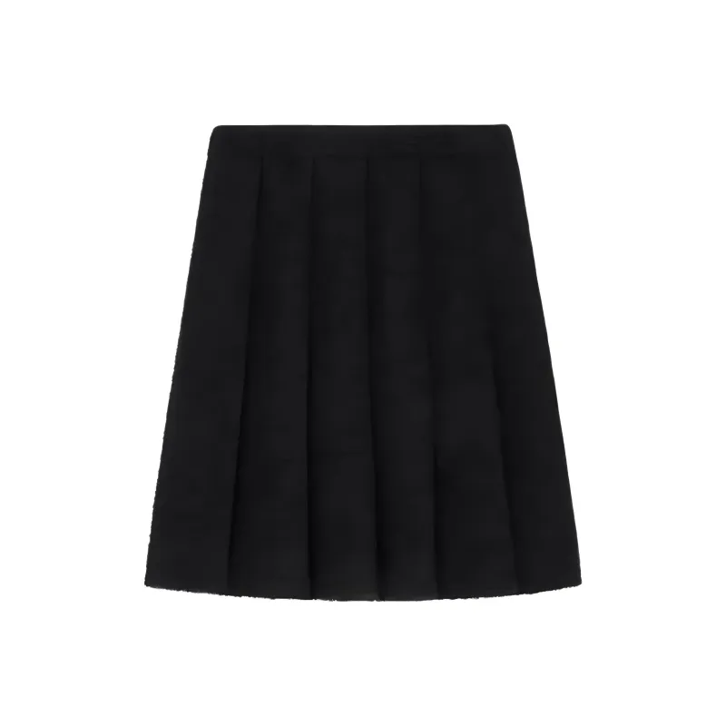 CELINE Pleated Skirt In Bouclette Natté-0