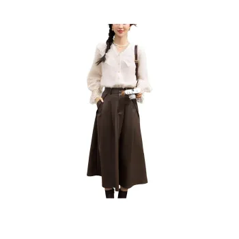 MISHOW Casual Long Skirt Women's Dark Coffee