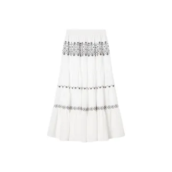 Goodland Casual Long Skirts Women's Raw White