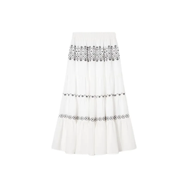 Goodland Casual Long Skirts Women's Raw White-0