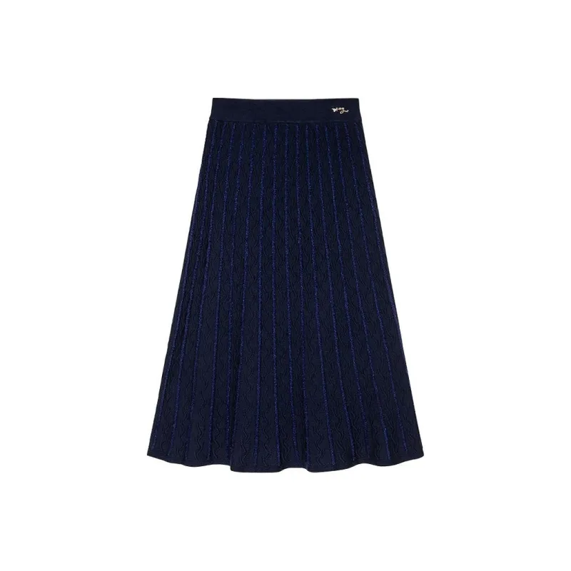 DKNY Casual Long Skirt Women's Navy Blue-0