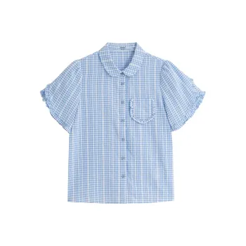 Inman Shirts Women's Light Blue Plaid