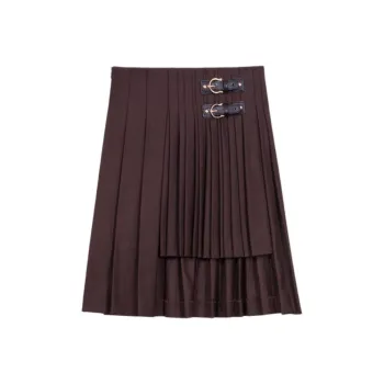 Maje Asymmetrical Pleated Mini Skirt
