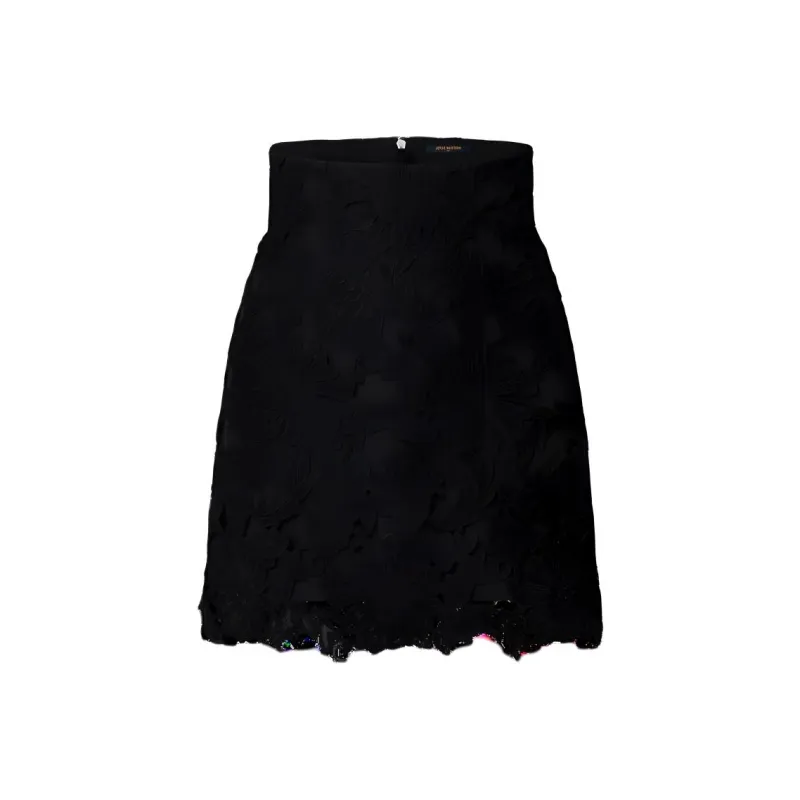LOUIS VUITTON Floral Lace Mini Skirt-0