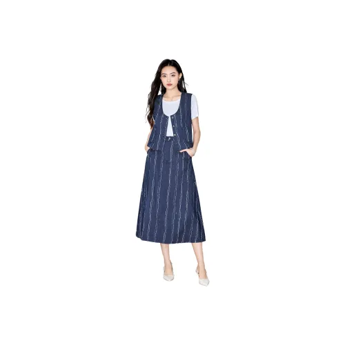 SMEN Skirt Set Women's Navy Blue