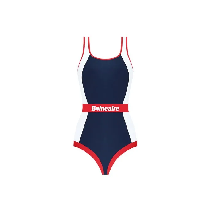 BALNEAIRE One Piece Swimsuits Women's Deep Sea Blue White-0